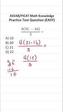 ASVAB/PiCAT Math Knowledge Practice Test Q: Simple Math #acetheasvab w/ #grammarhero