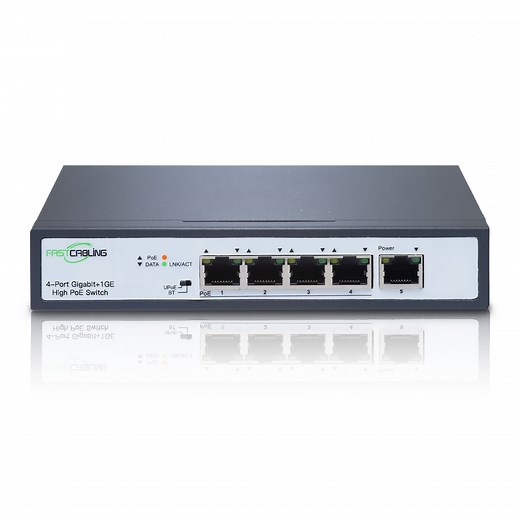 5-Port 90W IEEE802.3bt PoE   Switch - FASTCABLING