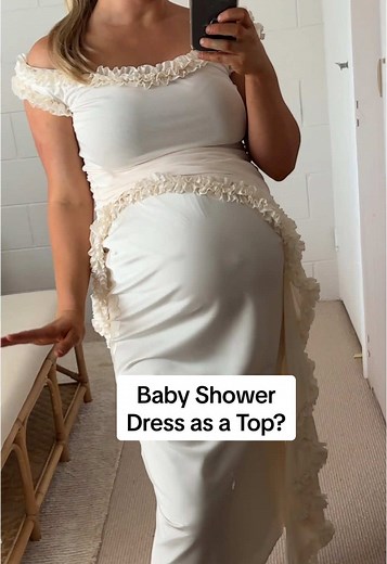 Baby Shower Dress turned Top? Twin Pregnancy Meshki Maternity Outfit