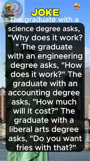 The graduate with a science degree asks #funny #jokes #trending #comedy #humor #shorts