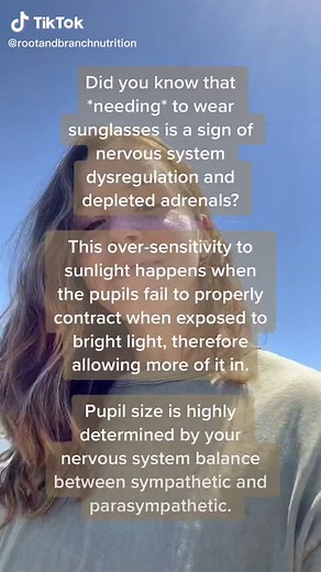 Can’t see when it’s the slightest bit sunny? ☀️ This could be why. Sensitivity to light is actually an adrenal health marker. (There’s even a pupil dilation test you can do to assess). #adrenalhealth #stressedout #nervoussystemhealing #postpartumhealth #womensholistichealth