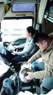 Truck couple daily drive on highways, living in their truck, working hard for life