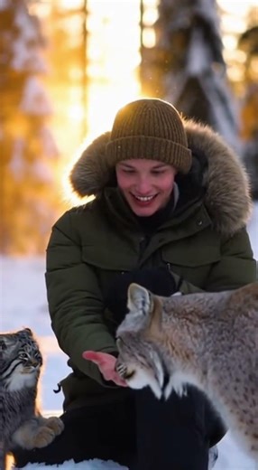Canadian lynx touches camera paw 🙀🐾 || Wild cat sanctuary #lynx #pallascat #cute #viral
