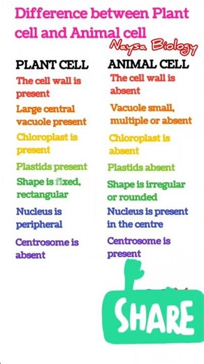 Difference between Plant Cell & Animal Cell 😱 | Exam Killer Short | #shorts #biology #biologyshorts
