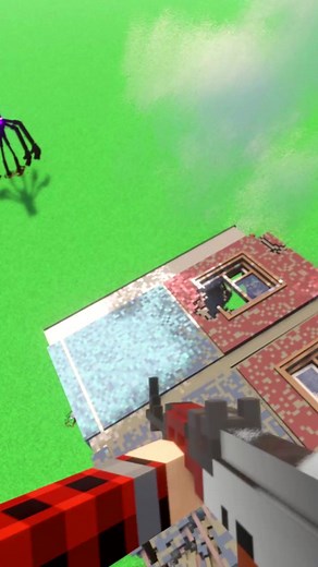 Mutant Enderman shoots down dynamic building #minecraft #teardown #fyp #fypシ #viral