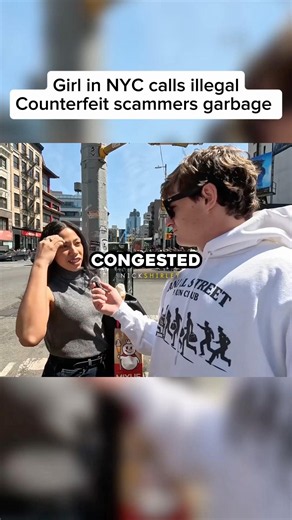 Girl in NYC calls illegal scammers garbage
