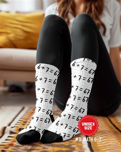 67 Math Socks, Math Teacher Appreciation Gifts, New Teacher Back to School, Teacher Graduation Gifts, Algebra Teacher Retirement Gifts - Etsy