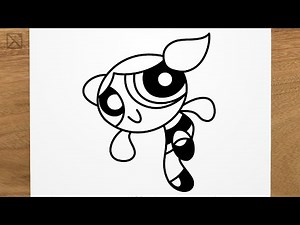 How to draw BUBBLES (The Powerpuff Girls step by step, EASY
