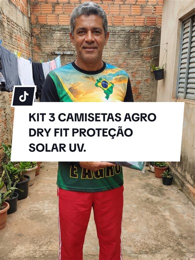 KIT 3 CAMISETAS AGRO DRY FIT PROTEÇÃO SOLAR UV.