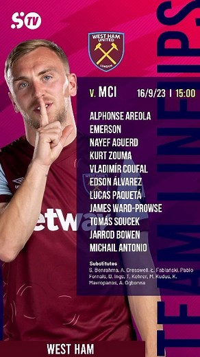 #WHUMCI 🔜 Watch the match LIVE on SportyTV (Channels in Bio) ✨ #PremierLeague #SportyLive | Sporty TV