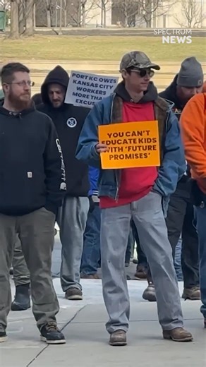 Kansas City protesters are calling for the removal of Port KC CEO Jon Stephens outside City Hall. Others handed out flyers shaming the company for allegedly refusing to implement previously agreed upon wage and apprenticeship standards. Port KC also faced recent criticism for its former partnership with a company that negotiated the sale of an ICE detention center within the metro. | Spectrum News Kansas City