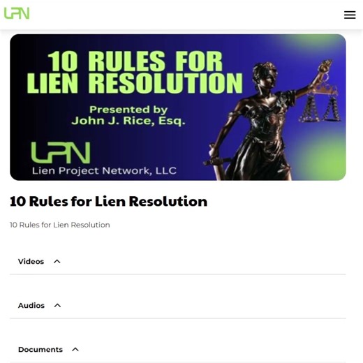 Ten Rules for Lien Resolution