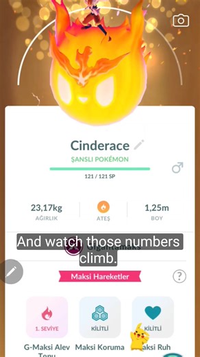 The Fiery Legend Awakens: G-Max Cinderace Power Up! #pokemongo #gigantamax #cinderace