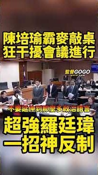 這樣也能吵？綠委狂鬧干擾會議進行，羅廷瑋當場狠電陳培瑜，一句話神反制 #羅廷瑋 #陳培瑜 #吳沛憶 #柯志恩 #李洋 【監督GOGO】
