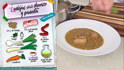 Karlos Arguiñano nos enseña cómo cocinar una receta muy clásica: Lentejas con chorizo y panceta, ¡lista en 15 minutos! ✅ Ingredientes y elaboración: https://www.hogarmania.com/cocina/recetas/legumbres/lentejas-chorizo-panceta-karlos-arguinano.html?utm_source=Facebook&utm_medium=social&utm_perfil=Hogarmania&utm_campaign=lentejas-chorizo-panceta-karlos-arguinano | hogarmania