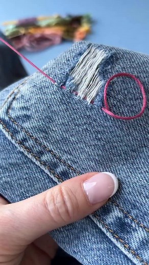 Some simple mending 💙 . . #crossstitch #crossstitchpattern #bowembroidery #embroideredbows #embroiderythread #embroiderytutorial #upcycledclothing #upcycledfashion #embroideredflowers #embroideredclothing #embroidereddenim #embroideredclothes #embroideredflorals #mindfulart #slowstitching #sewingproject #embroiderypatterns #diycrafts #slowcraft #dmcthreads #dmcembroidery #embroiderydesign #beginnerembroidery #embroiderywork #denimembroidery #embroiderhappyhoops #embroiderytutorial #embroiderypr