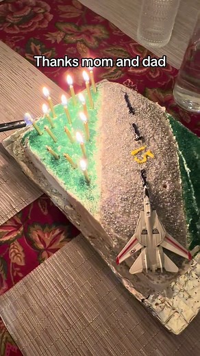 Thanks to my family for the f-14 cake!! #cakedecorating #f14 #aviation #fyp #viral