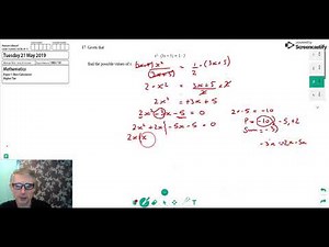 17 Ratios and Harder Quadratic Equations Edexcel GCSE Maths 2019 Higher Tier Paper 1 Question 17