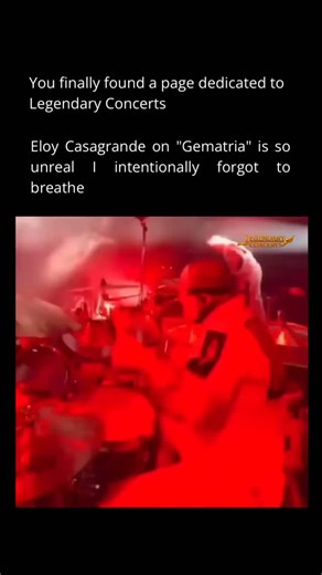 Legendary Concerts on Instagram: "Eloy Casagrande playing “Gematria” feels almost superhuman—a relentless storm of precision, power, and control that leaves you stunned and, honestly, gasping for air. Every blast beat and polyrhythmic hit is executed with frightening calm, as if he’s pushing the limits of what metal drumming can be. It’s the kind of performance that makes you forget to breathe because you’re too busy trying to comprehend what you’re witnessing. . . . . #music #hitsongs #EloyCasa