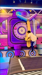 Falling from the exciting mini ninja warrior arena