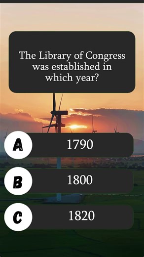 The Library of Congress was established in which year? #usaquiz #americantrivia