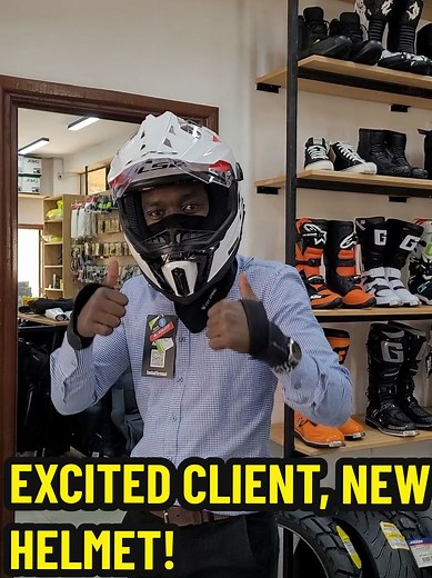 Excited Client with New LS2 MX 701 Explorer Helmet!