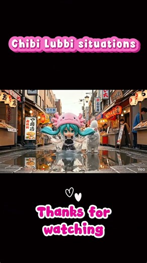 Splash Trouble! Chibi Lubbi Jumps in a Puddle… and Gets Sick! 💦🤧🐱 #shorts #shortsvideo #chibianime