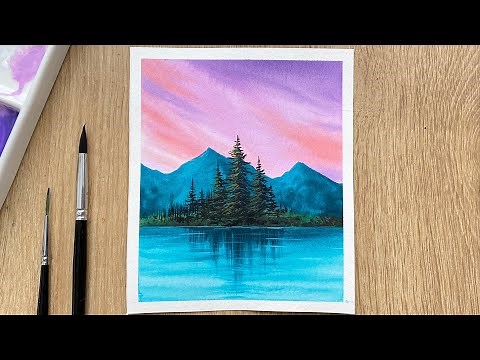 Watercolor Painting Tutorial | Lake Scenery | Easy Watercolor Painting For Beginners