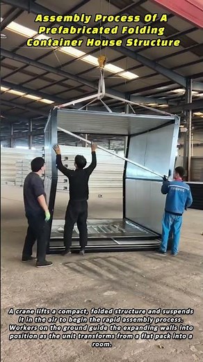 Assembly Process Of A Prefabricated Folding Container House Structure