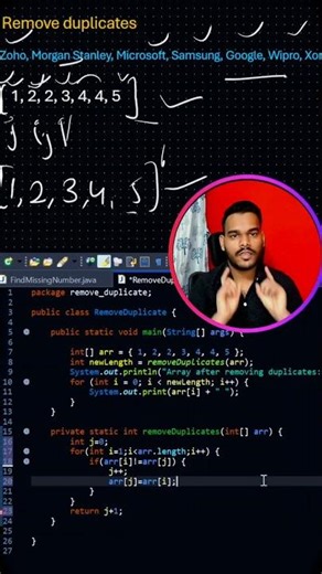 Remove Duplicates in Array | O(n) Two Pointer Trick 🔥 #DSA #Shorts