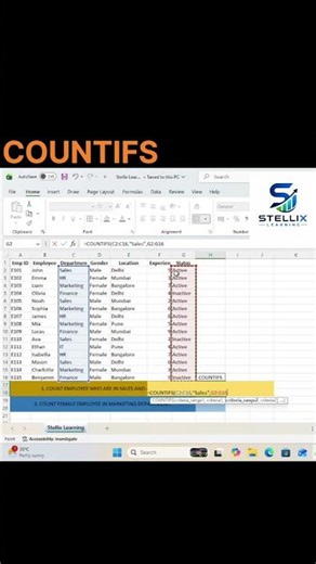 ⚡️Learn COUNTIFS in Excel | Real-World Example