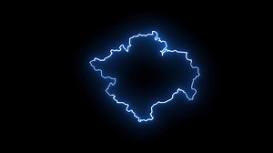 Download Animated map of South Sumatra province in Indonesia with a glowing neon effect for free