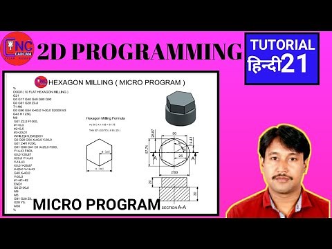 Cnc Milling 2D Program | Hexagon Milling With Micro Program |