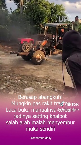 Wrong Exhaust, Right Comedy A hilarious tractor video is making people laugh online after a driver appeared to become the victim of his own exhaust system. In the clip, the tractor's exhaust seems to be pointed in the wrong direction, causing thick smoke to blow straight toward the driver's face instead of away from the vehicle. The unexpected setup immediately sparked jokes from viewers, with many teasing that the owner must have assembled the tractor while reading the manual upside down. Howev
