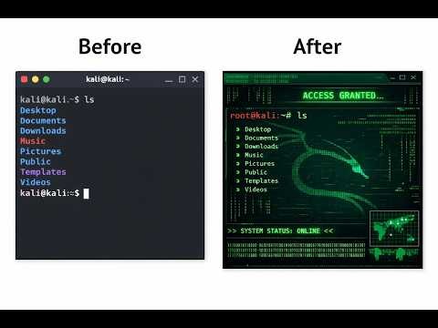 Customize Kali Linux Terminal Like a Hacker 🔥 | Before vs After