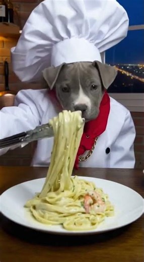 Cooking Pasta ASMR🐶 #asmr #asmrshorts #puppy #asmrsounds #cute #pets #viral #animals #funny #asmr