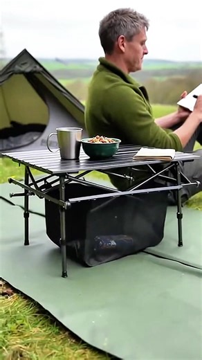 Your campsite setup, simplified. 🏕️ This 95cm table adjusts height in seconds, rolls up into its own bag, and is light enough to carry anywhere. The ultimate base for meals, games, or gear.#UKCamping #PortableTable #CampingEssentials #OutdoorGear #PicnicTable
