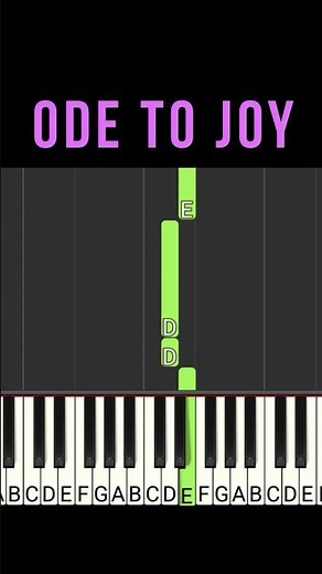 Ode to Joy - Easy Piano Tutorial (right hand only)