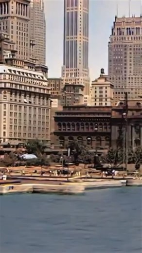 New York from The Hudson in 1930. —— Beautiful color restoration from YouTuber Rick888888. | Legacybox