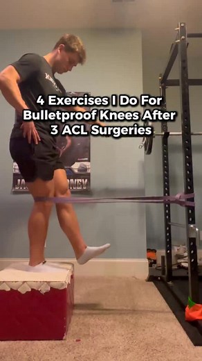 🦵 4 Exercises I Do For Bulletproof Knees After 3 ACL Surgeries 🦵 After 3 ACL surgeries, I had two options: Live in fear of re-injury… or rebuild my knees stronger than ever. These are the 4 exercises I still do weekly to keep my knees stable, strong, and bulletproof 👇 1️⃣ Poliquin Touchdown Elite for knee alignment, quad strength, and controlling your hip-knee-ankle mechanics. Perfect for reducing pain and improving knee stability. 2️⃣ Banded Sissy Planks My go-to for quad tendon strength wit
