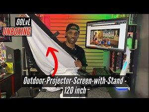 Enjoy Movies Outside with this Outdoor Projector Screen with Stand 120 inch