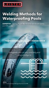 Waterproofing a pool goes beyond preventing leaks - it’s about ensuring long-term durability, clean aesthetics, and easy maintenance. Thermoplastic liners made out of PVC-P and TPO are widely used in modern pools. The way these liners are welded significantly impacts not just performance, but appearance and upkeep. In this short audio-visual, we focus on two key welding techniques: Overlap welding - fast and efficient, with visible seams Butt welding with seam tape - ideal for a seamless finish,