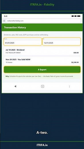 Schedule FA from Fidelity in under a minute #Shorts | ITRFA.in