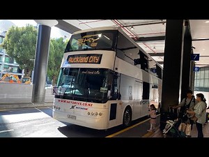 SkyDrive Auckland Airport Express Volvo B11R upper deck view of new airport Transit Hub
