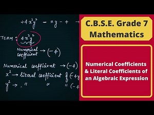 Numerical Coefficients & Literal Coefficients of an Algebraic Expression || CBSE Grade 7 Mathematics
