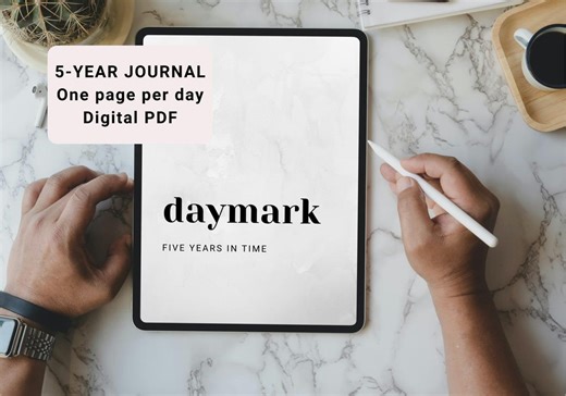 Daymark Minimalist 5 Year Journal PDF | Clean Digital Diary | Simple Daily Journal - Etsy