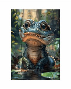 Ali the Alligator - 30-piece Wooden Jigsaw Puzzle With Optional Frame | Fun Indoor Activity | Unique Birthday or Christmas Gift - Etsy Australia