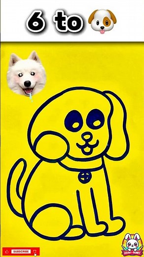 How to Draw a Dog with Number 6!!