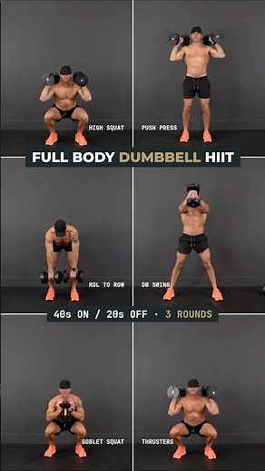 Full Body Dumbbell HIIT 🔥 6 Moves, No Bench