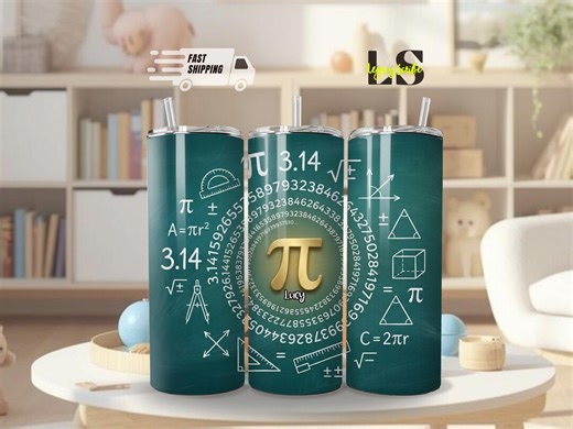 Personalized Pi Day Tumbler, Green Math Spiral Cup, Custom Math Teacher Gift, 20oz Skinny Mug - Etsy